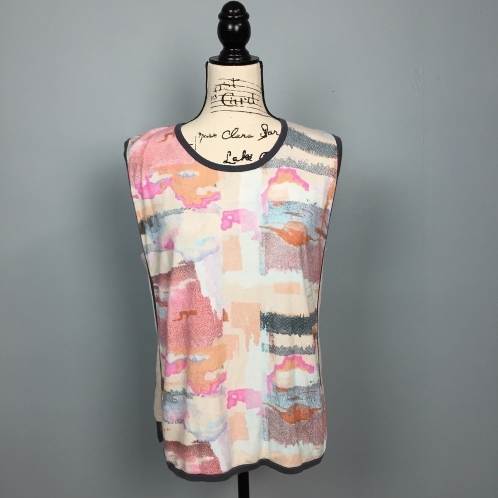 𝅺evolution by Cyrus Sleeveless Watercolor Knit Top